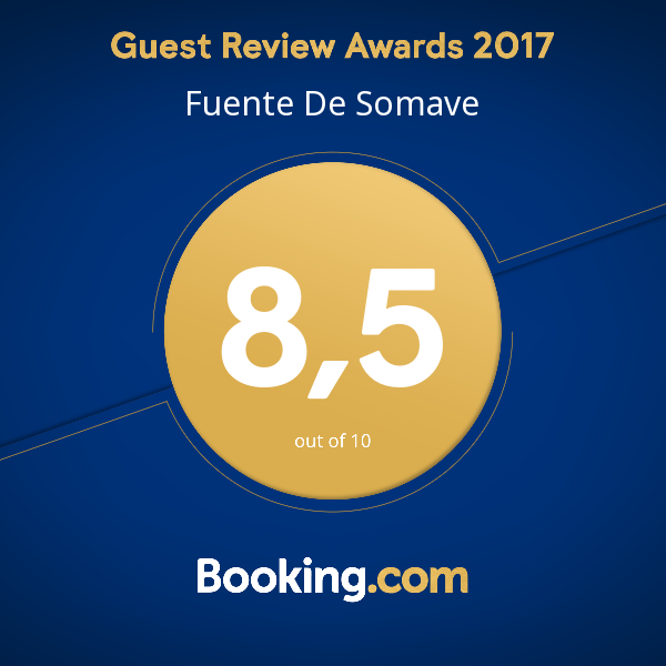Este es el reconocimiento de Booking a los apartamentos Fuente de Somave en Cahecho (Potes) durante el año 2017
