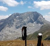 Ruta de montaña y foto de la cara norte del Espiguete